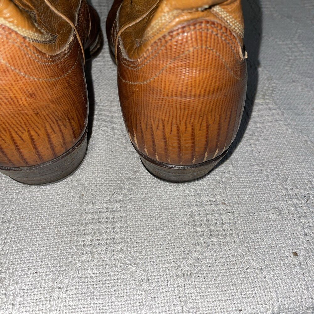 Dan Post Men’s Western Boots Size 9 D Brown Leather Lizard Motif Cowboy Rodeo - Picture 12 of 12